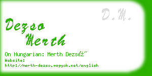 dezso merth business card